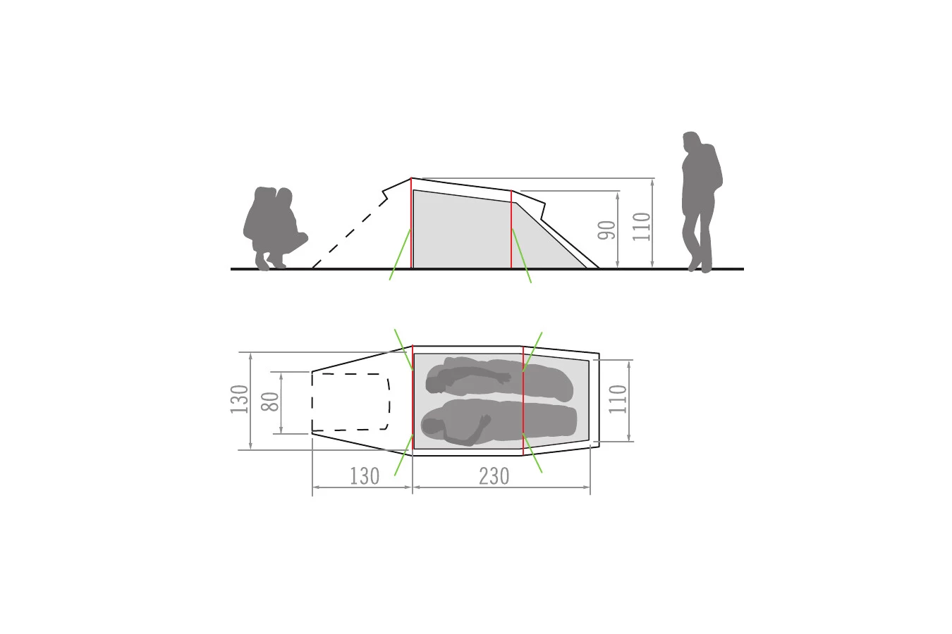 VAUDE Arco 2P Telt, Brun 1 VAUDE Arco 2P Telt, Brun