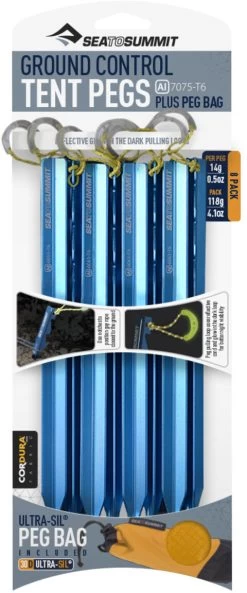 Sea To Summit Ground Control Teltpløkker 8-pak, Blå